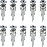 50 Sets Cone Spikes Screwback Studs Rivets Metal Spikes Studs for Punk Style Clothing Bullet Shoes Bags Dog Collars Accessories DIY Craft Decoration (Tree 7x20mm)