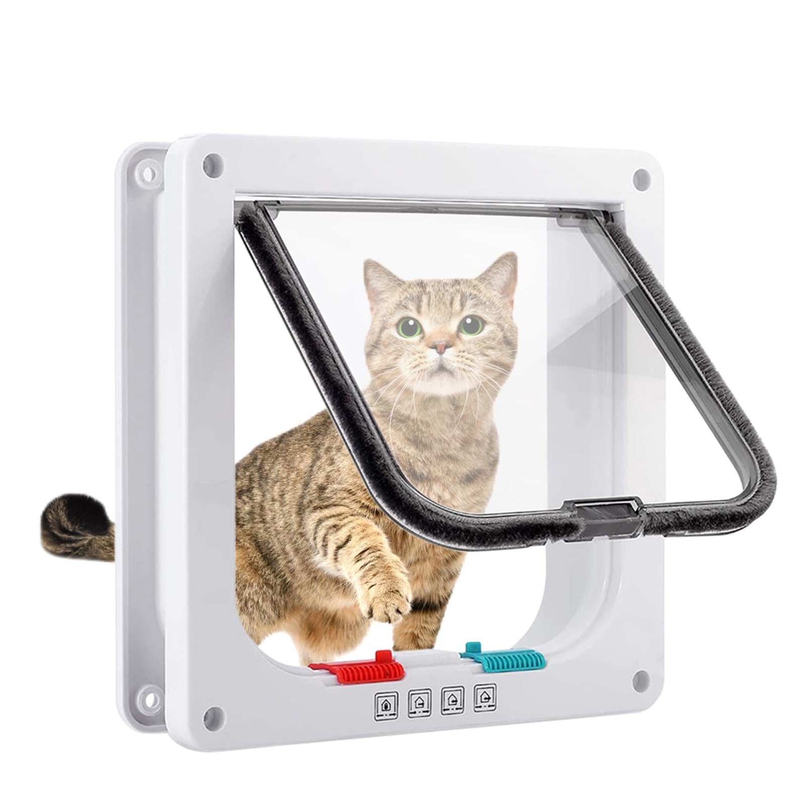 White Safety Pet Cat Door: YOYIAG 25 x 23.5 x 5.5 CM Large Pet Dog Door with Magnet,Flap Door for Pets, Large Easy Install Pet Cat Door, Cat Flap Door, Cat Door with Pet Flap for Pet Dogs and Cats
