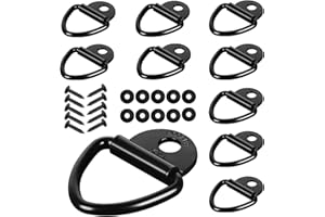 JCHL Cargo Tie-Down Anchors, 10PCS V-Ring 2" Diameter Steel V-Ring Bolt On Trailer Anchor for Cargo on Trucks Pickups Trailers Flush Mount TieDown Anchor