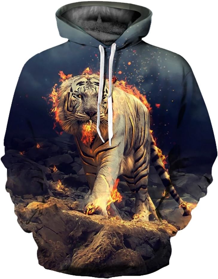 OYABEAUTYE Unisex Women Realistic 3D Print Galaxy Pullover Top Slim Fit Hooded Hoodie Sweatshirt
