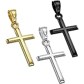 ZENLUNANO Cross Necklace for Men and Women, Exquisite Silver/Gold/Black Cross Pendant, 2/3/6/9pcs Multi Pack, Christian Gift, Build Your Own Pendant&Chain Set