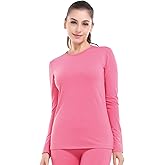 MANCYFIT Womens Thermal Tops Fleece Lined Shirt Long Sleeve Base Layer Pink X-Large