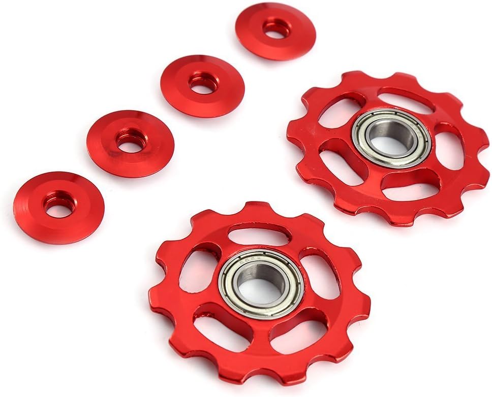 Tolyneil 2pcs 11T Bike Cycling Bicycle Aluminium Rear Derailleur Jockey Wheel Pulley Guide Roller Idler for Road Bike, Mountain Bike, MTB,BMX,Shimano,Sram Cycling