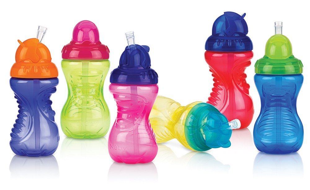 Nuby 2-Pack No-Spill Flip-It Cups, 10 Ounce, Colors May Vary