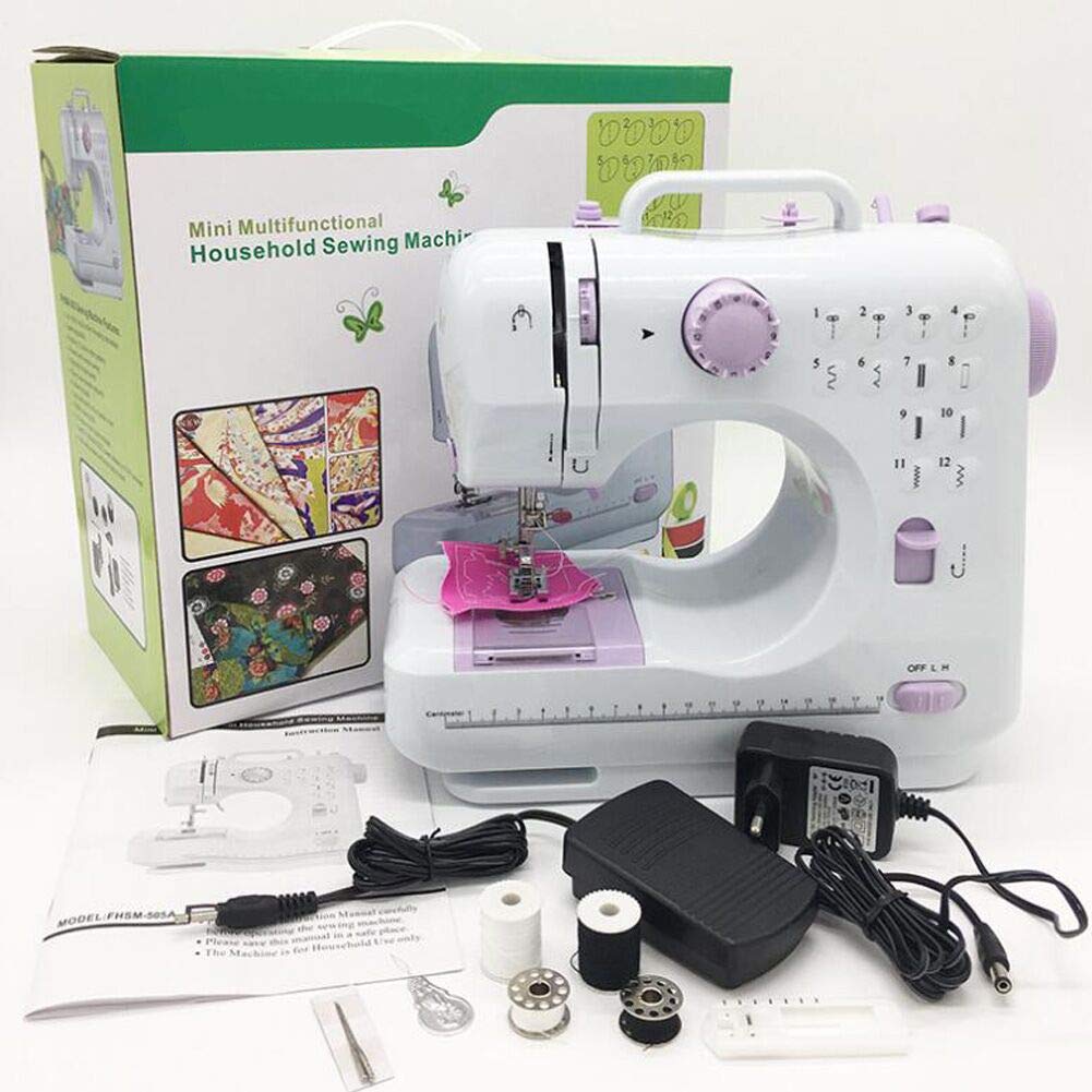 kid\'s Sewing Machine Mini Electric Household Sewing Machine Lightweight for kids with Light Foot Pedal