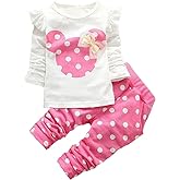 MH-Lucky Baby Girl Clothes Infant Outfits Set 2 Pieces Long Sleeved Tops + Pants