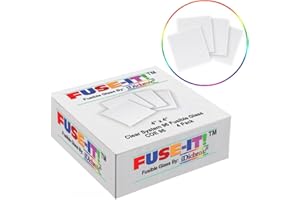 iDichroic 4 Inch Clear System 96 Fusible Glass Squares - 4 Pack, COE 96 - U-Fuse-It