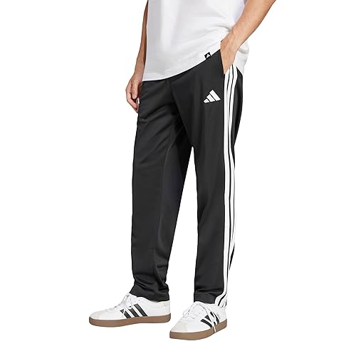 adidas Men's Tall Size 3-Stripes Tricot Opem Hem Track Pants, Black, ST ST ST
