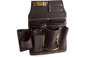 OX Pro Drywall Tool Pouch - Oil Tanned Leather with Hammer Loop and Double Stitching - Morrales para Drywall Pouch