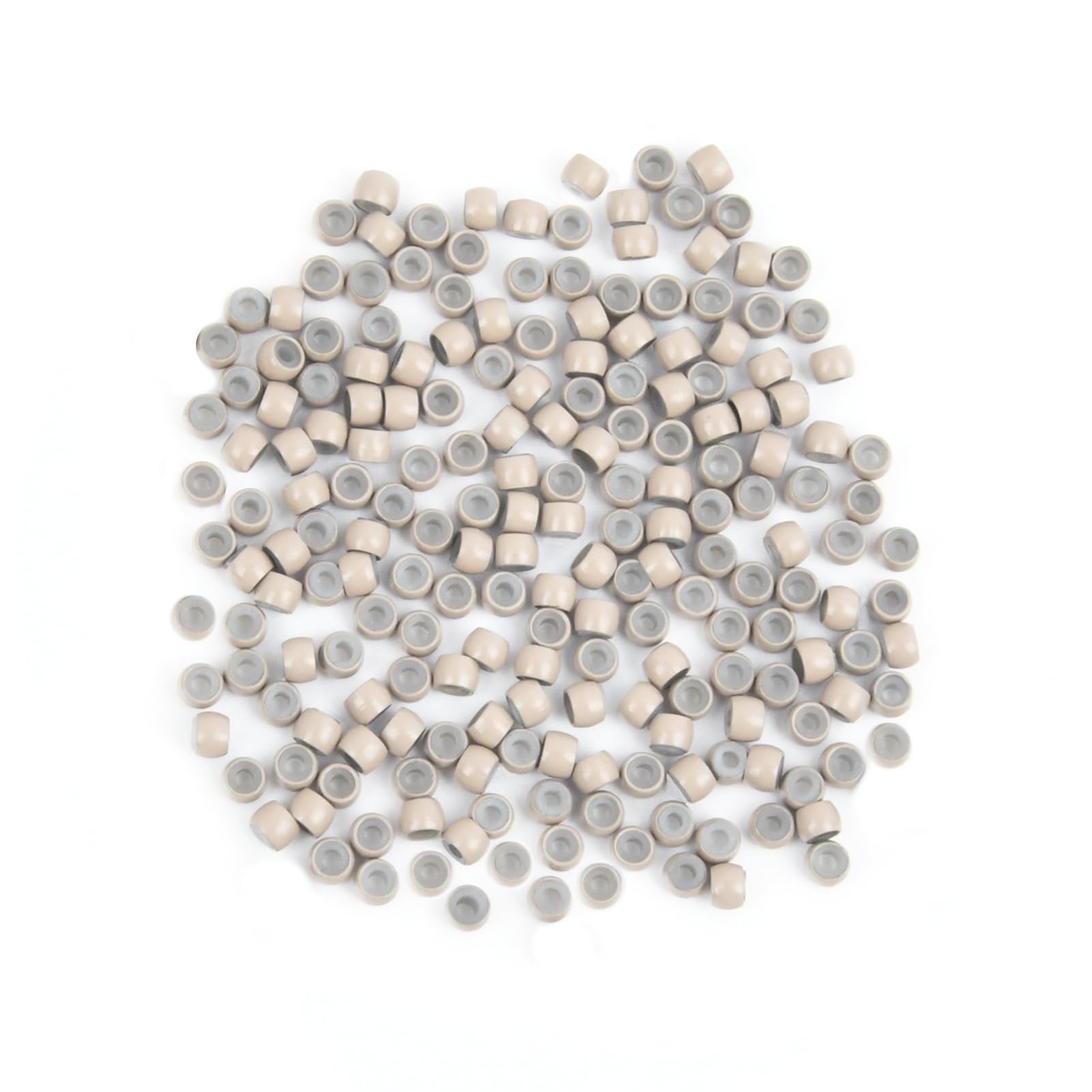 Vlasy Silicone Lined Nano Rings Beads for Nano Tip Hair Extensions Micro Nano Beads (200pcs, Gray Blonde)