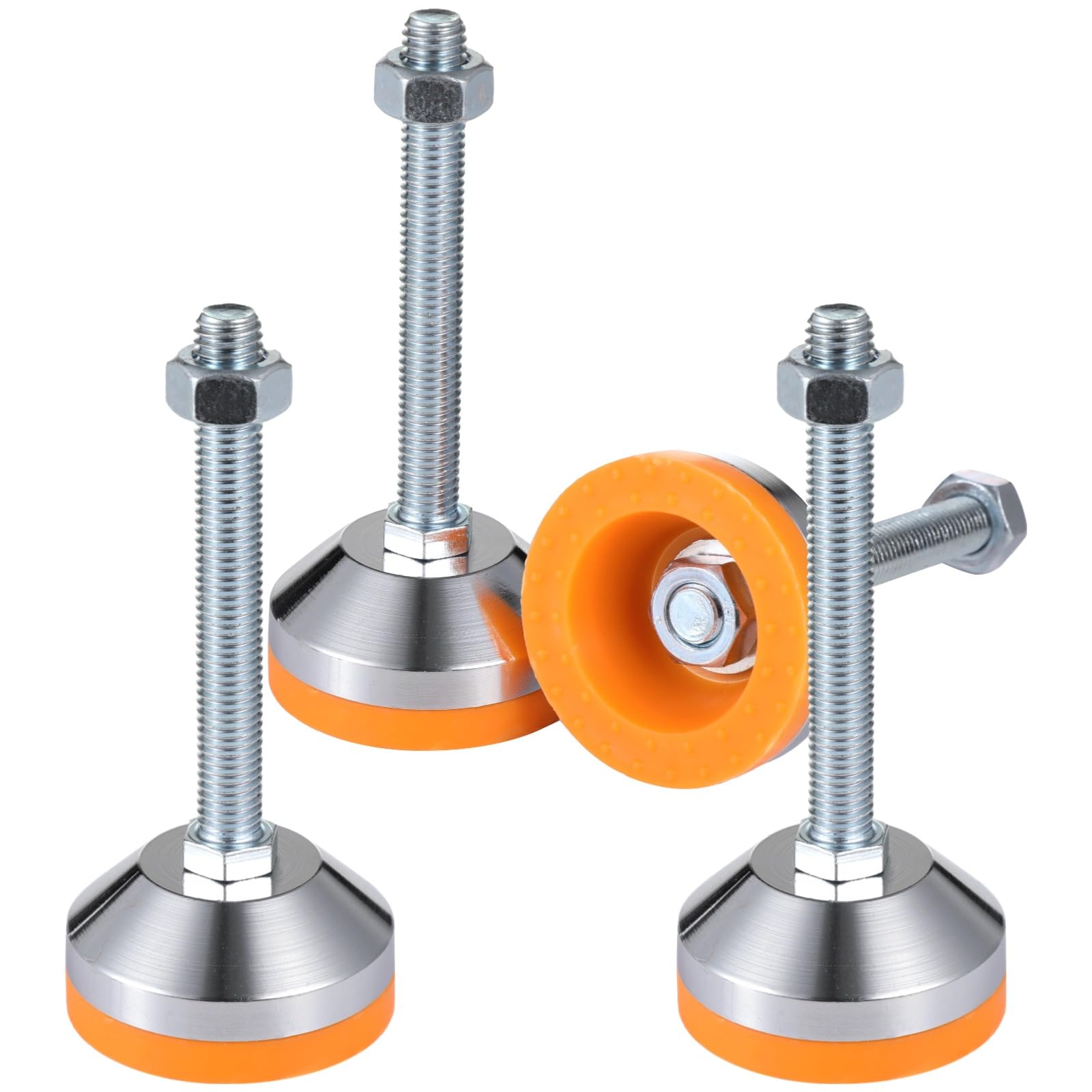 Photo 1 of 4 PCS Heavy Duty Leveling Feet, Adjustable Leg Leveler with 2.36" Dia Base, Leveling Feet M12 Thread, 1300 Lb Capacity for Workbench Machine Cabinet, D60xM12x100