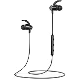 Anker SoundBuds Slim Wireless Headphones Bluetooth 4.1 Lightweight Stereo IPX5 Earbuds with Magnetic Connection NANO Coating Sweatproof Sports Headset with Metallic Housing Built-in Mic (Black)