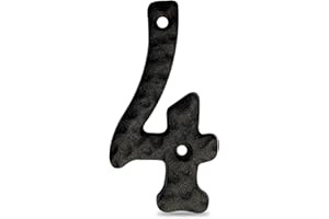 TripDock 4 Inch House Numbers for Outside, Cast Iron Metal Address Home Number, Unique Craftsman-style Look, Black Number 4