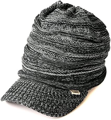 CHARM Mens Winter Knit Beanie Hat Womens Slouchy Visor Cap