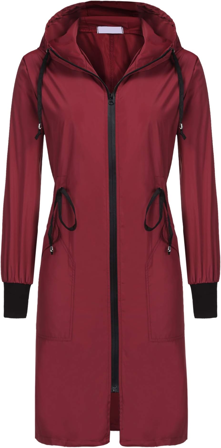 ELESOLWomen Rain Jacket Waterproof Long Rain Coats Hooded Windbreaker Lightweight Raincoats Travel Hooded Trench Coats S-3XL