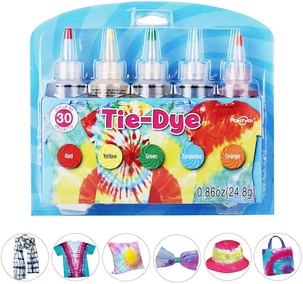 Tie-Dye Kit, Fabric Textile Muti-Color Easy-Squeeze Dyes Bottles,DIY Clothing Graffiti Fabric, DIY Fashion Dye Kit for Kids, Adults