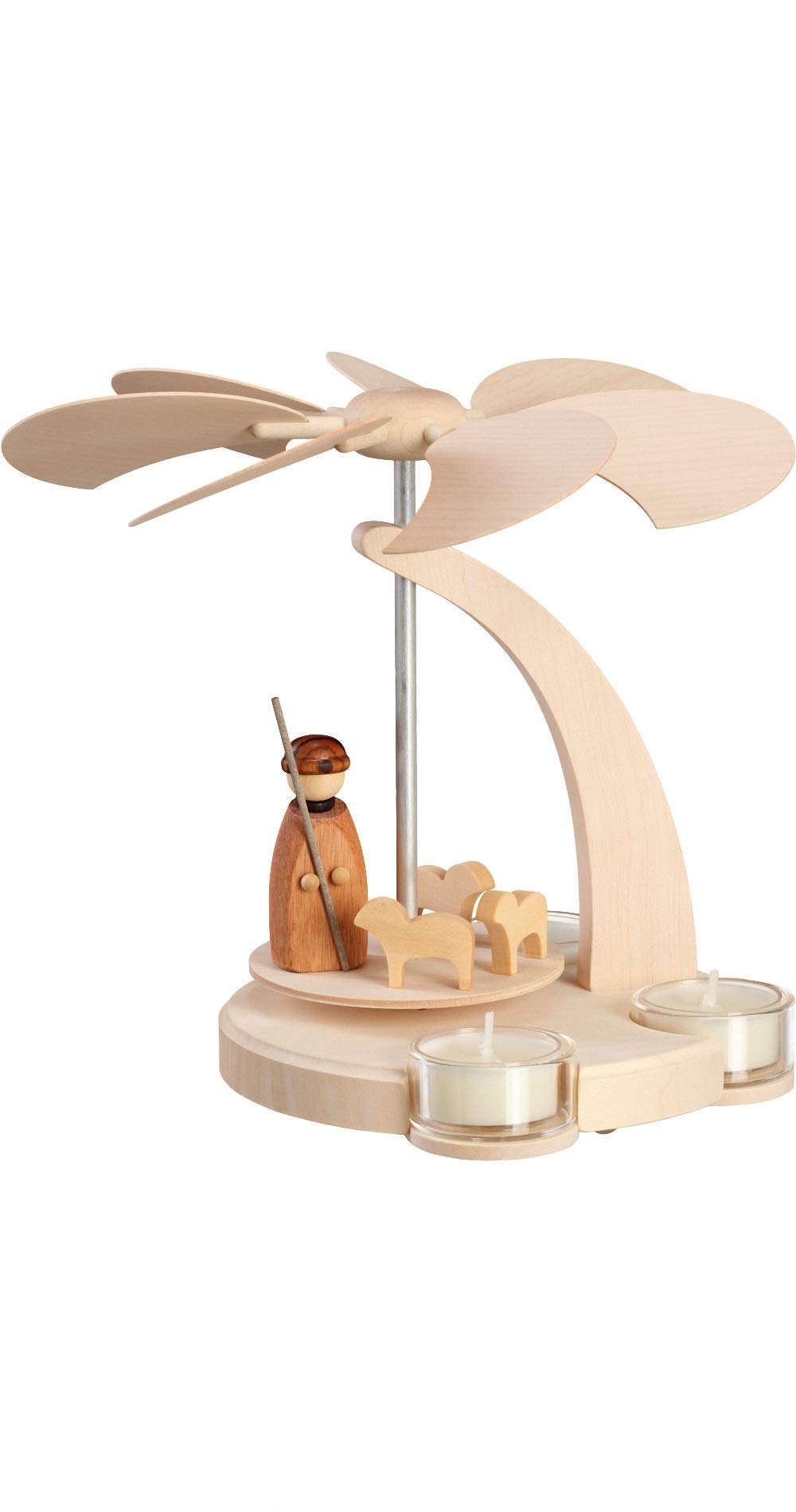 Seiffener Volkskunst 1-Tier Pyramid Shepherd - 18 cm / 7.1 inch