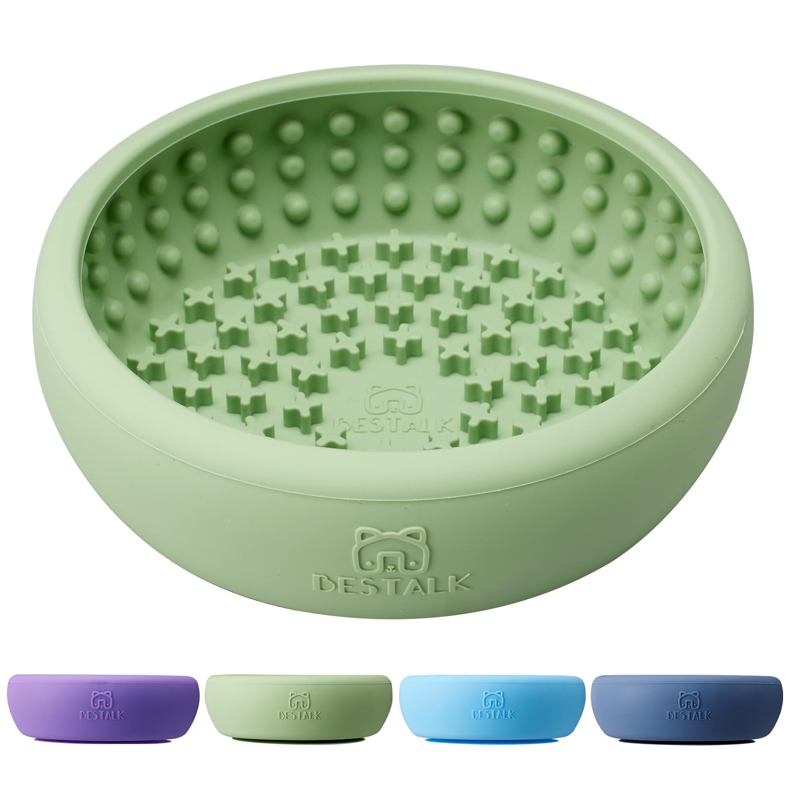 Photo 1 of Dog Lick Bowl, Bestalk Anxiety Relief Lick Mat for Dogs, Non-Slip Freeze Licking Bowl Enrichment Puzzle Feeder for Distraction, BPA Free Silicone, Dishwasher Safe (Green,S)