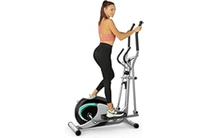 THERUN Magnetic Elliptical Machine for Home, Ultra Quiet & Smooth Elliptical Trainer w/ 8 Levels Adjustable Resistance, 6KG Flywheel, LCD Monitor, Pulse Sensor, Bottle Holder