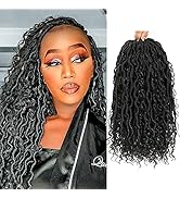 New Goddess Locs Crochet Hair 14 Inch, Pre Looped Goddess Faux Locs Crochet Hair For Black Women,...