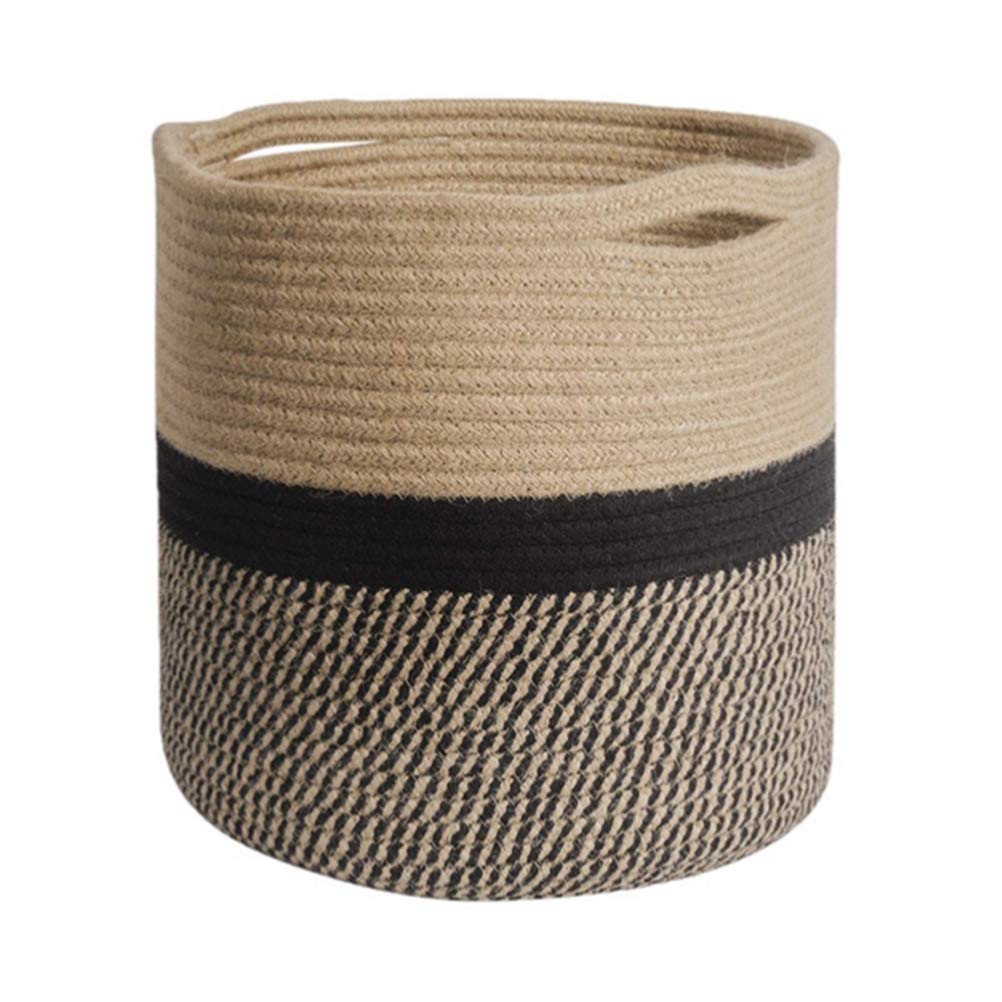 KENANLAN Woven Plant Pot Large Cylinder Basket Cotton Rope Basket Modern Plant Basket Modern Woven Basket for Flower Pot Floor Indoor Planters(20cm)