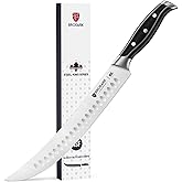 BRODARK Butcher Knife - 10" Curved Breaking Knife with Full Tang Handle - High Carbon Stainless Steel Scimitar Knives - NSF Certified, Steel-King Series