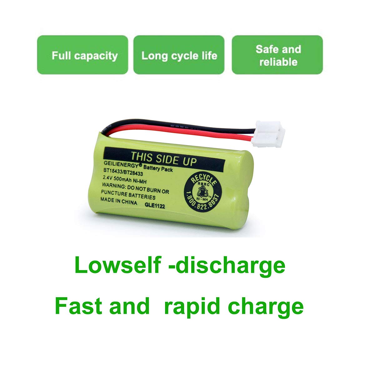 GEILIENERGY BT18433 BT28433 BT184342 BT284342 BT183348 BT283348 BT-1011 Replacement Battery Compatible for Phone CS6209 CS6219 CS6229 DS6151 89-1330-01-00 CPH-515D(Pack of 3)