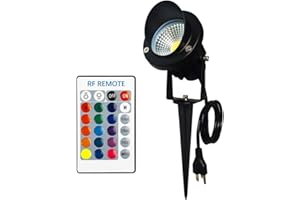 TOVEENEN Color LED Outdoor Landscape Spotlight Remote 10W RGB Waterproof Spot Light for Yard Tree Garden Halloween Christmas Lighting, 120V