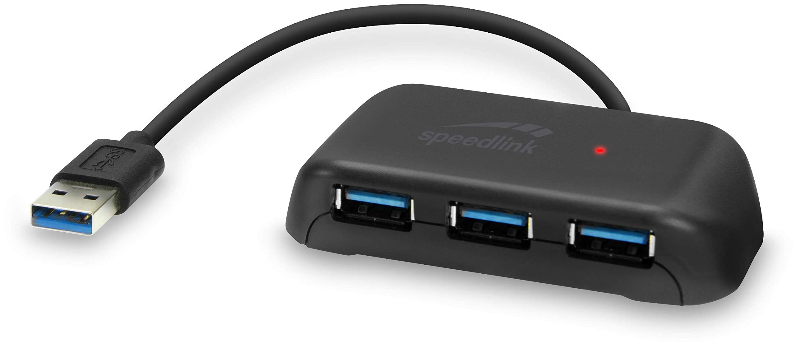 Speedlink SNAPPY EVO USB Hub with Integrated USB cable, 4-Port, USB 3.0, Active, Black