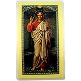 WJH Laminated Jesus Christ Holy Card with Ten Commandments of God, Pack of 10, 4 1/2 Inch