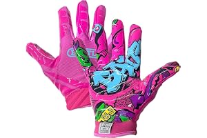 Battle Wide Receiver Football Gloves | Ultra-stick high-tack palm for elite control, True compression second-skin fit, Youth and adult sizing, Size up if between