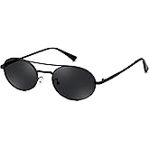 FEISEDY Retro Oval 90s Metal Sunglasses for Women, Trendy Narrow Sun Glasses Fashion Shades B4183