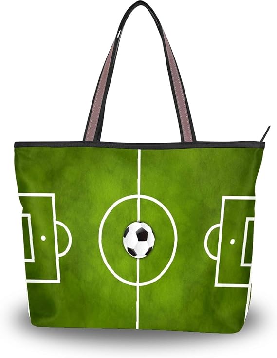 Amazon サッカー スポーツ トートバッグ レディース 大容量 通勤 通学 旅行 高校生 軽い 軽量 肩掛けバッグ 対応 ハンドバッグ 大きさ ファスナー 2way 手提げバッグ ギフト プレゼント Hdxan トートバッグ