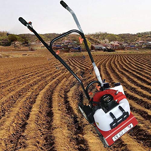 Wanlecy Upgarded Mini Garden Tiller Cultivator, 12" Wide Gas Powered 2HP 2 Stroke 52cc Engine Garden Yard Tilling Soil Tools - Thumbnail 2