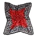ETSYG® Elegant Large Silk Square Scarf Red Flower Rose Women's Head Scarves Shawl