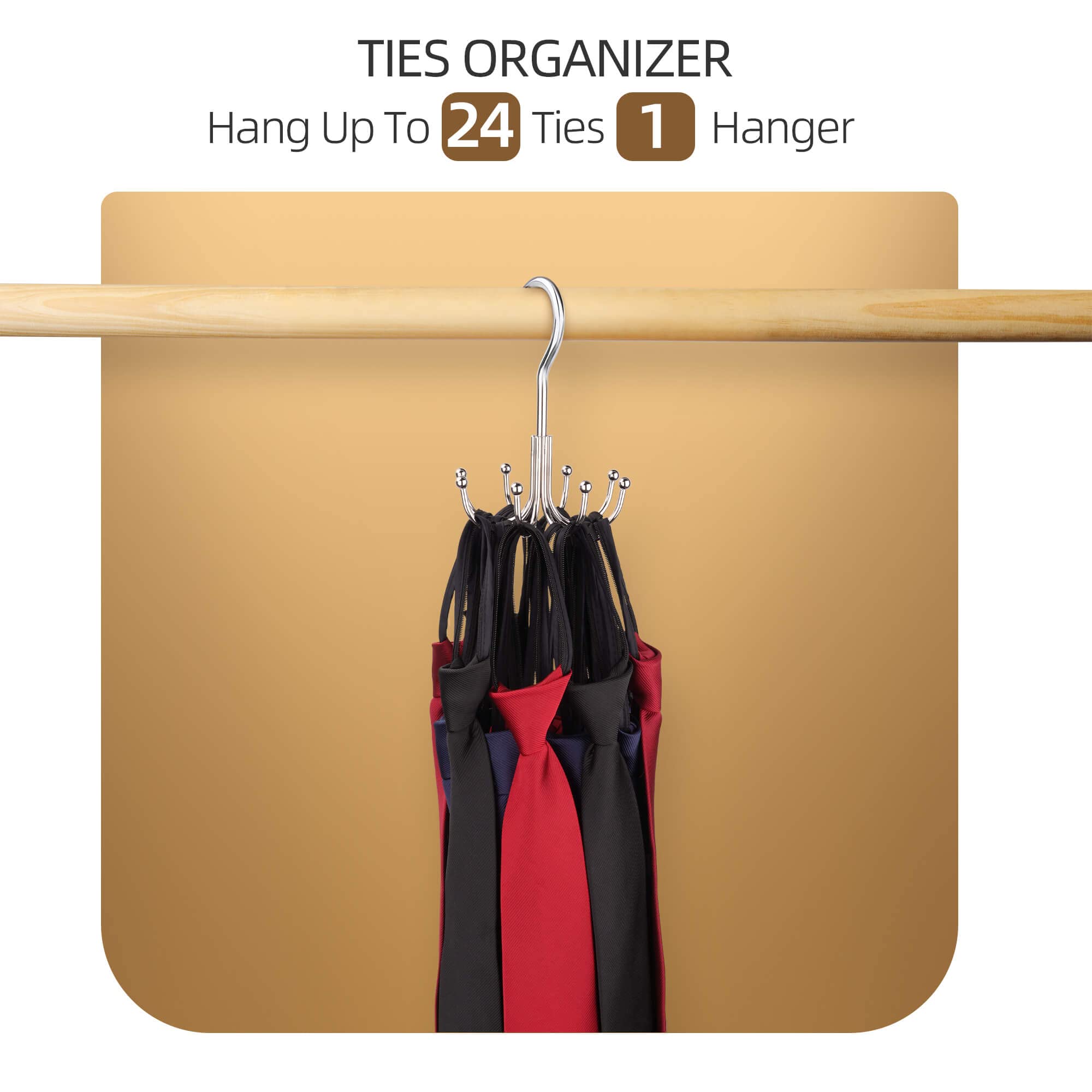 ZEDODIER Belt Hanger, Belt Organizer for Closet, Keeping Belts Visible and in Good Condition, Hanging Tie Rack Holder, Closet Organizers and Storage, Silver