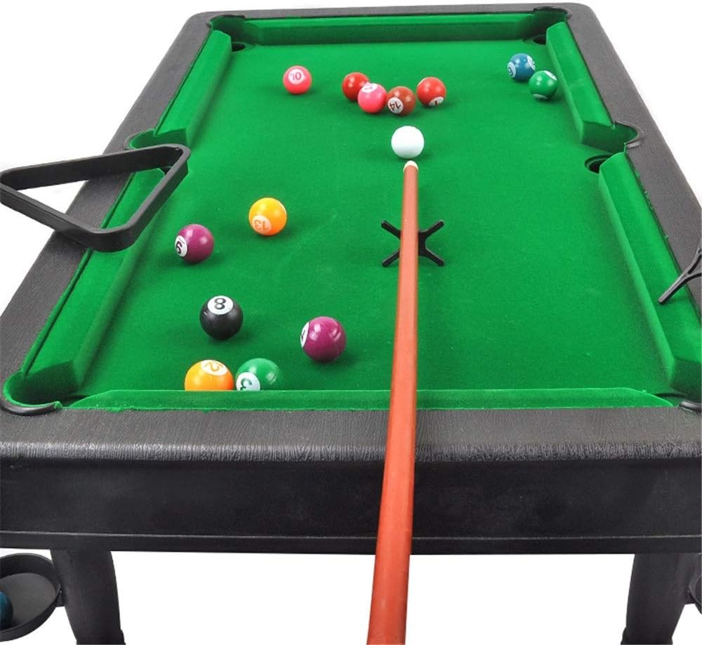 Mini Tabletop Pool Set Mini Pool Table Plastic Table Top Miniature Pool Game Set with Mini Pool Balls Cue Sticks Tabletop Toy Pool Table for Adults Kids Tabletop Billiards & Pool: Home & Kitchen