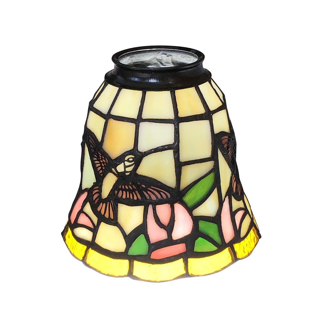 Photo 1 of [HUIMEIJU] Tiffany lampshade, hummingbird lampshade, bird pattern lampshade, stained glass lampshade, HMJ6034