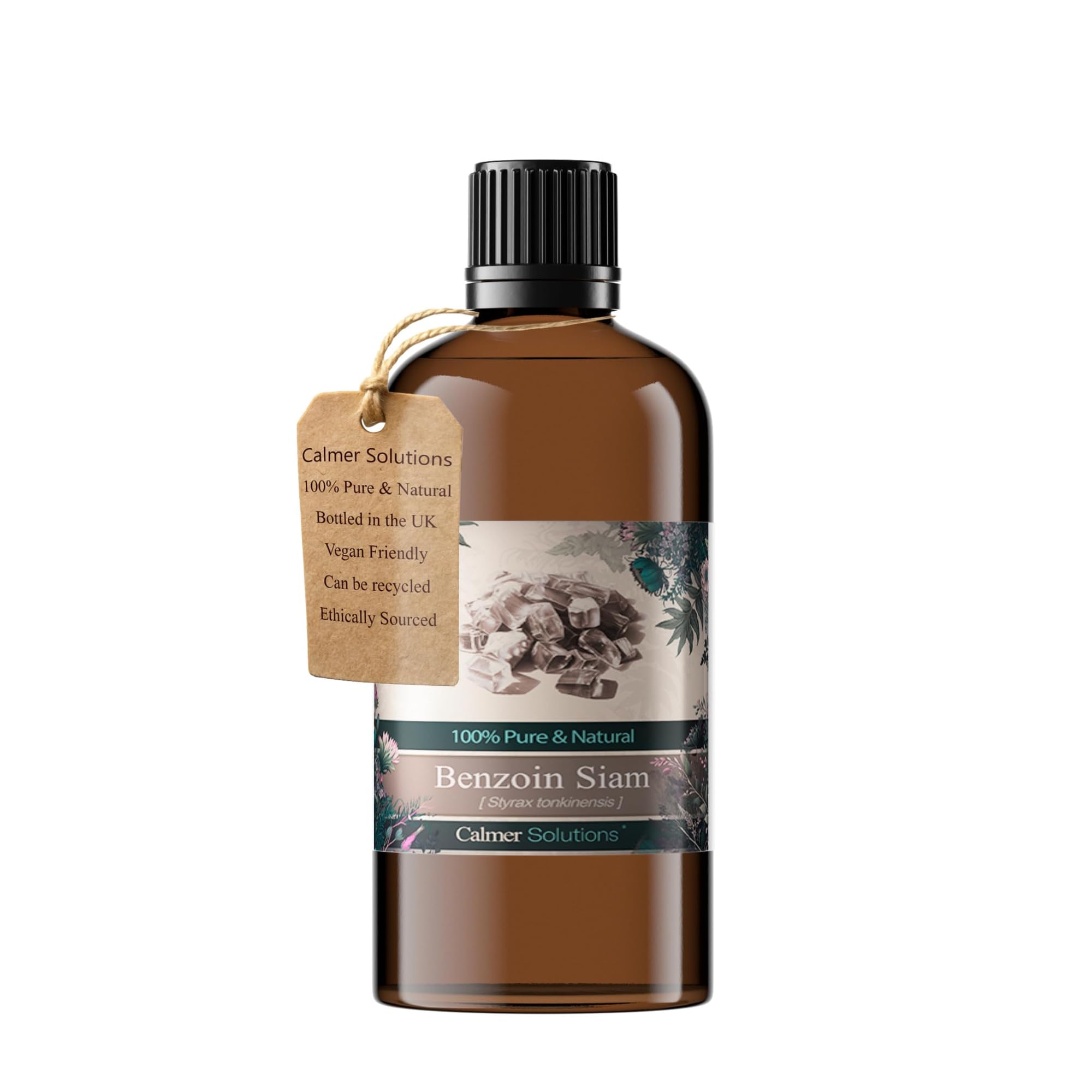 Calmer Solutions Benzoin Essential Oil 100ml – 100% Pure & Natural – Therapeutic Grade – Warming & Comforting – Made in The UK – Vegan & Cruelty-Free – for Diffusers, Skincare & Emotional Support