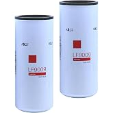 2 PCS LF9009 Filter Fits Cummins ISC 8.3L ISL QSL 9.0L ISM N14 M11 Diesel | Replaces 3401544, P553000, 51748XD, BD7309, TECXLF7000, XLF75000, XLF7000, AT193242, 1216400561, PF1217F; Fits Engine