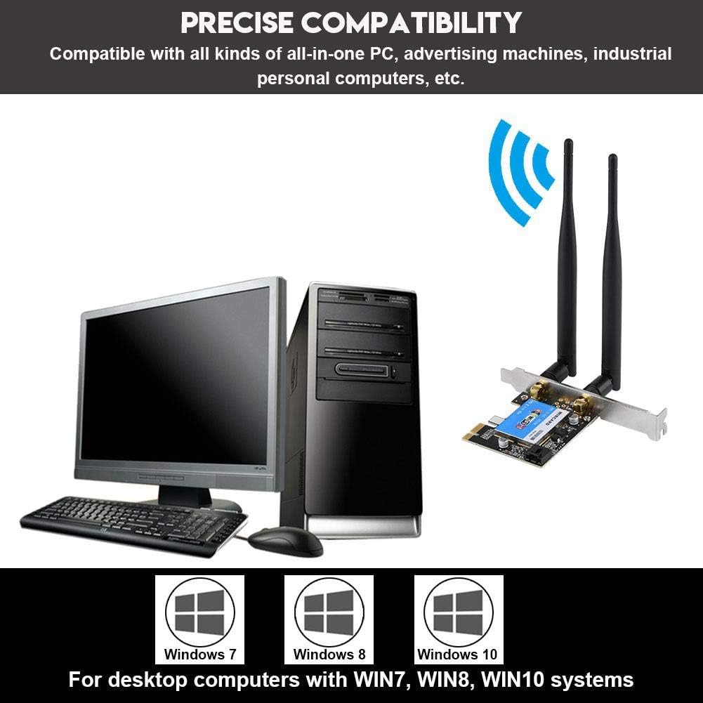 Garsent PCI Express Network Card, 433Mbps Dual Band 2.4G/5G + Bluetooth 4.0 Network Card Gigabit Ethernet LAN Card for Desktop - Image 5