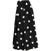 Sylaiwao Women's Wide Leg Casual Printed Elastic Waist Pants Autumn Beach Bag