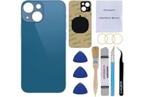 Perzework OEM Back Glass Replacement for iPhone 13 6.1 inch (Blue) All Carriers with Pre-Installed Adhesive and Professional Repair Tool Kits
