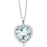 Gem Stone King Heart Halo Pendant Necklace for Women | 925 Sterling Silver | 1/2 Inch | 12MM Heart Shape | With Complimentary 18 Inch Silver Chain | Fine Jewelry Gifts for Her Mom Women Wife