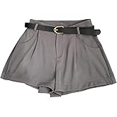 Floerns Women's High Waisted Wide Leg Pleated Shorts Business Casual Work Office Dressy Shorts