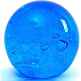 EUSTUMA Hand Blown Glass Figurines Ball Ocean Bubbles,Paperweight Glass Ball,Home Decor Collectible,Aquarium Decor,Office Decor Ocean Lovers