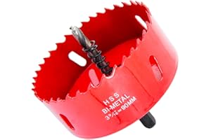 Hole Saw Drill Bit LAIWEI HSS Hole Cutter with Arbor for Wood,PVC Board and Plasterboard(3-1/2"(90mm Hole Saw))