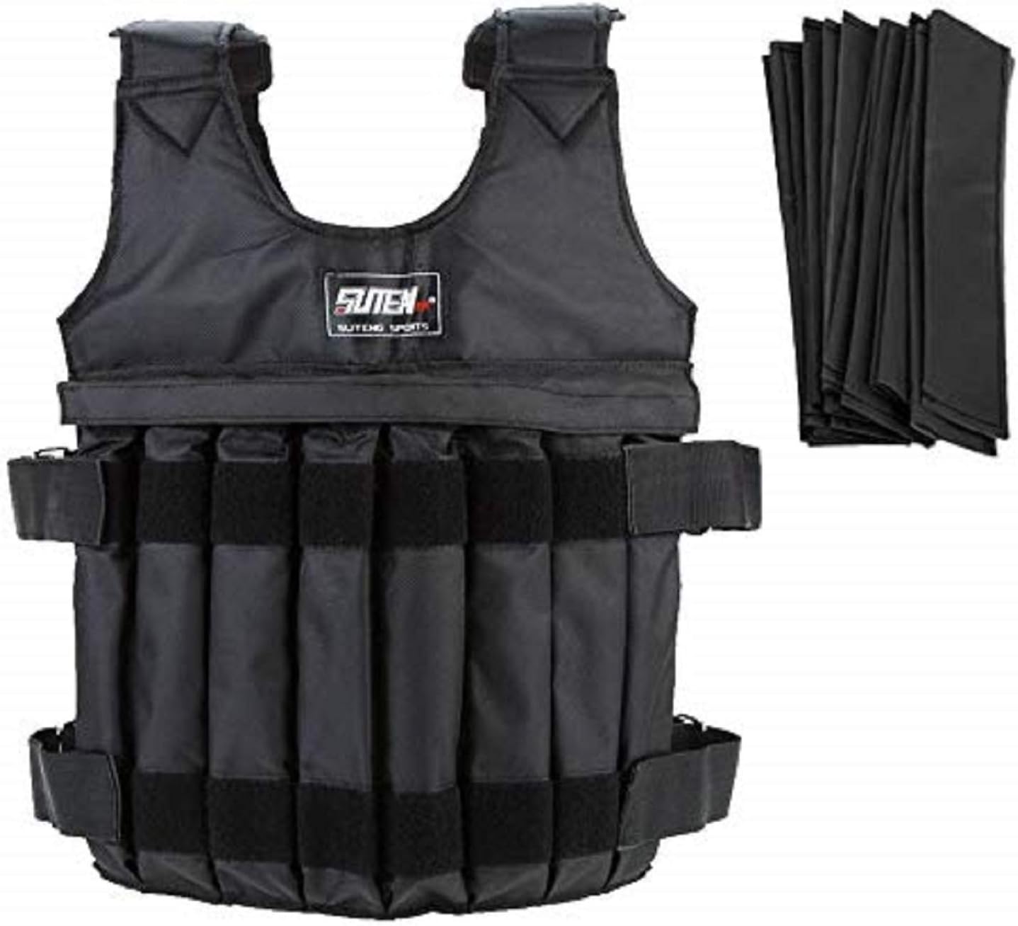 Blusea Adjustable Weighted Vest, Max Loading 44lbs Exercise Weight Jacket - Boxing Training Waistcoat Invisible Weightloading Sand Vest (Empty)