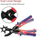 WORKPRO 6-in-1 Leather Belt Hole Puncher Revolving Punch Plier view 3