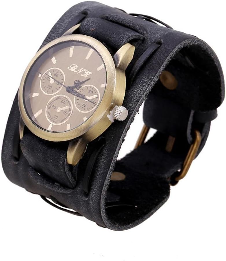 Caiyan Vintage Men's Leather Bracelet ，Watch, 46cm-10W